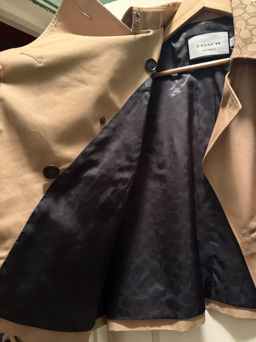 Coach Short Trench Coat With Signature Collar